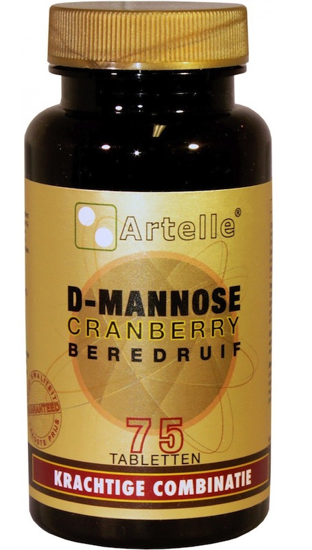 Foto van Artelle D-Mannose Cranberry Beredruif Tabletten 75 st